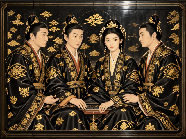 明清鼎盛期深黑乌黑描金绘彩漆器鉴赏，揭秘顶级工艺与收藏价值