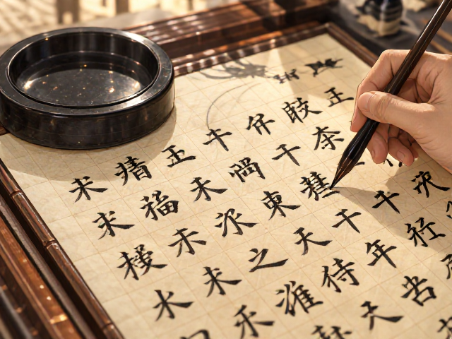 楷书临帖与端砚国画写意,传统笔墨的极致融合与审美解析