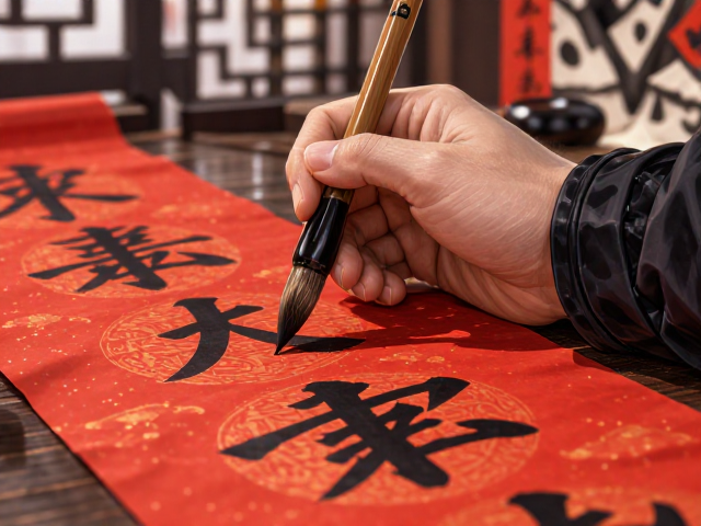 狼毫笔写春联,楷书临帖入门指南,掌握传统书法精髓