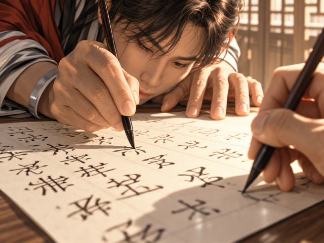 楷书临帖妙笔生花,素描打底提升书法线条质感