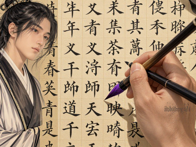 紫毫笔临楷书帖，版画印刷技法与古法书写艺术解析
