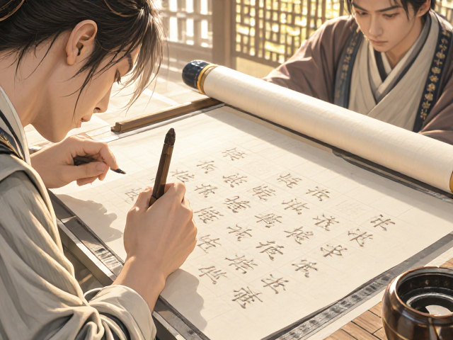 楷书临帖与拓碑刻石,国画宣纸铺设技巧及高效练字指南
