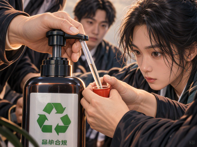 按压泵头环保回收标志倾倒口设计解析,提升用户体验与品牌合规性
