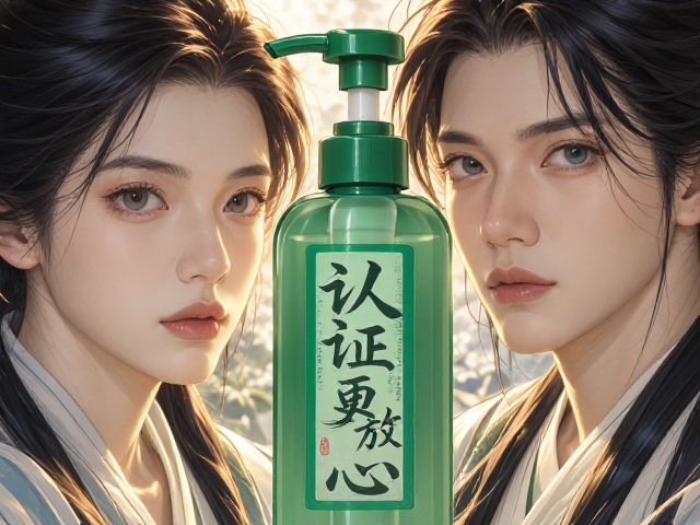 按压泵头配书法字体标签,绿色产品认证更放心