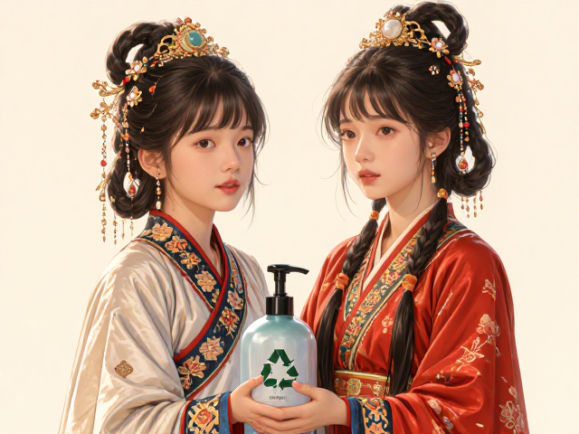 传统吉祥图案按压泵头，可回收塑料包装，环保又吸睛
