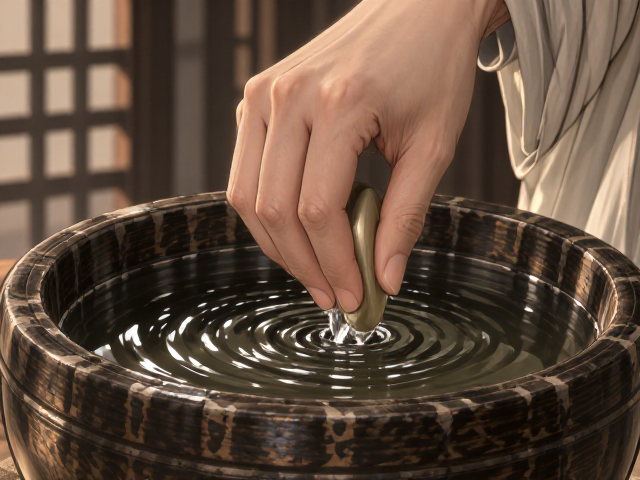 水盂摇匀使用还是静置沉淀?揭秘文房雅玩的正确养护与清洗逻辑