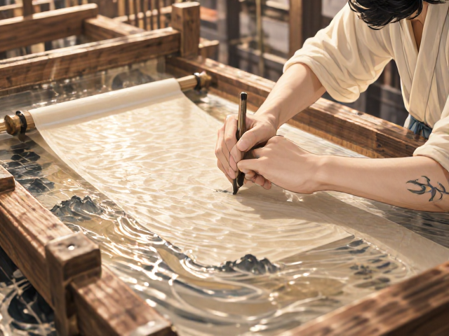 手工抄造国画绘制与压榨脱水,揭秘传统宣纸制作工艺