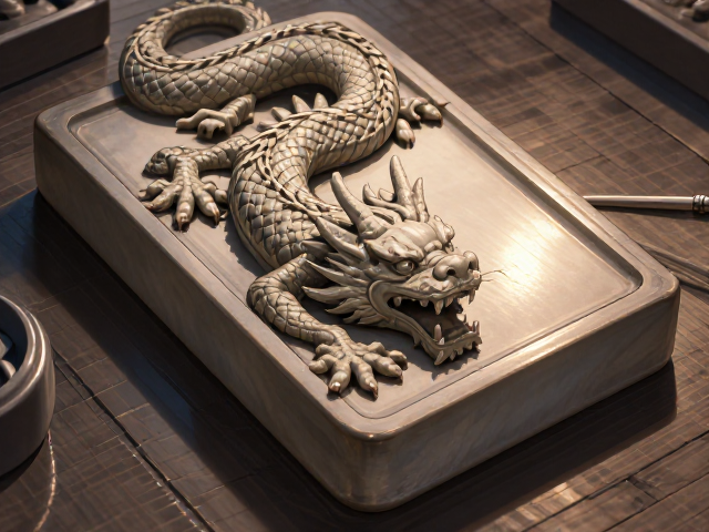 高精密开凿工艺解析,长方形螭龙纹砚台的收藏价值与细节鉴赏