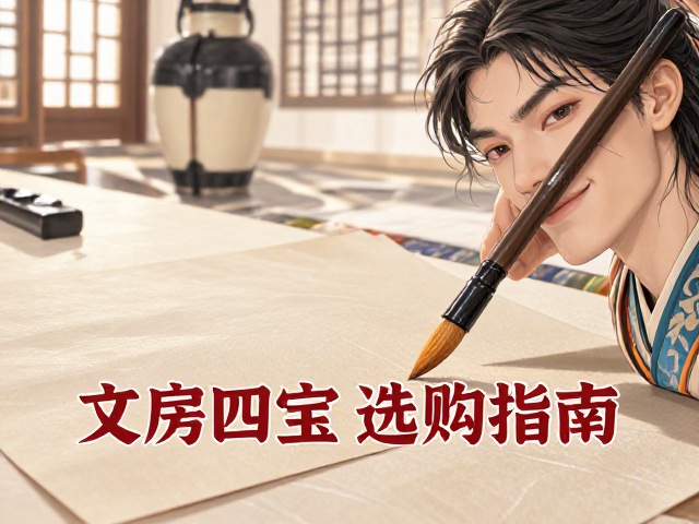 红星宣纸配胡开文墨兼毫笔，文房四宝选购指南