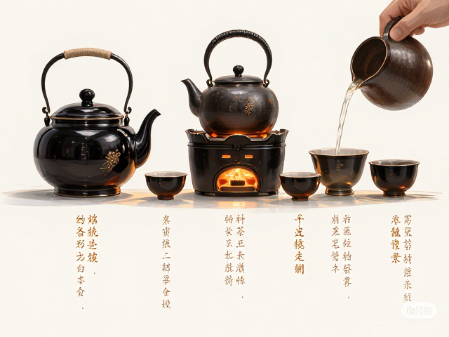 漆器茶具形制解析,搭配煮饮辅助器与陶罐的古法茶事美学