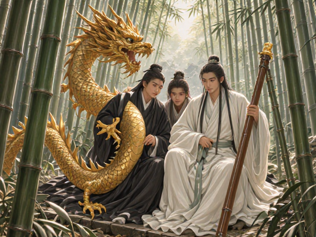 龙凤纹配竹林七贤寓意人丁兴旺,传统吉祥图案解读