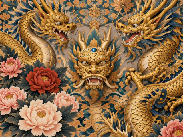 龙凤纹牡丹纹麒麟献瑞,传统吉祥纹样的文化寓意与收藏价值解析