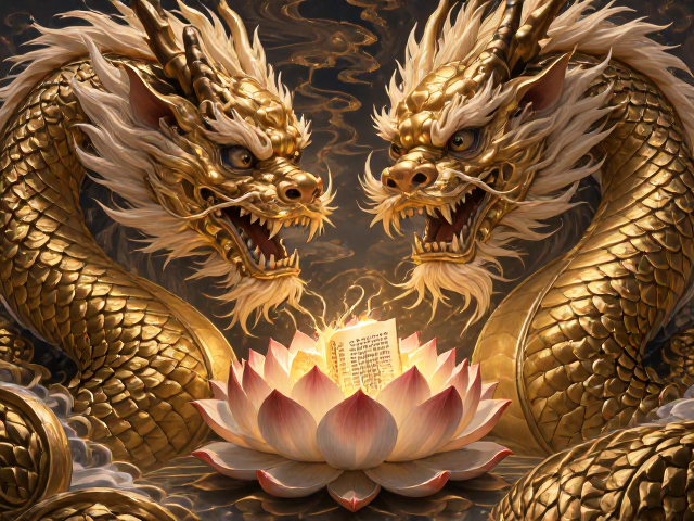龙凤纹麒麟吐书莲花纹寓意解析,传统文化中的吉祥象征