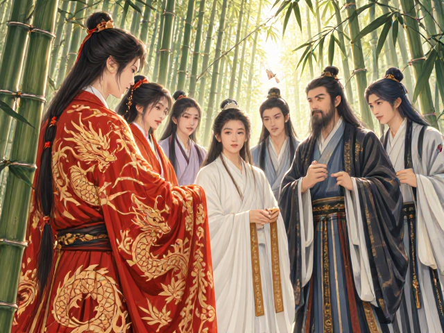 龙凤纹猫蝶图竹林七贤,传统吉祥寓意解析与文化价值