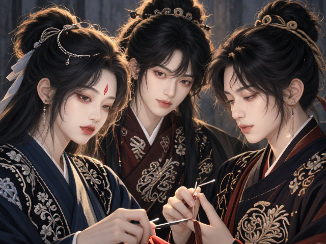 手工戗针绣DIY，明暗对比鲜明，服饰绣片需求稳定