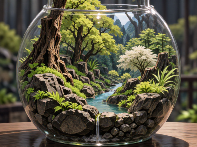 源自日本枯山水的生态瓶,打造微缩景观治愈系家居