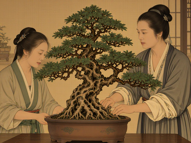 榕树盆景换盆修根指南,宋代画院审美对造型的影响