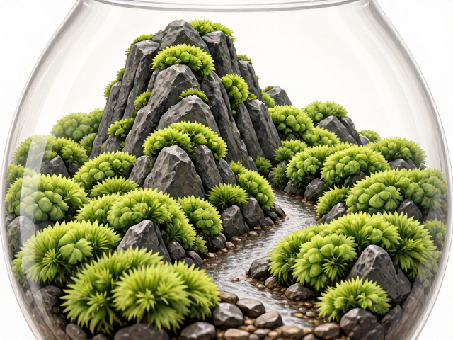 源自日本枯山水灵感的生态瓶，葫芦藓打造治愈系微景观