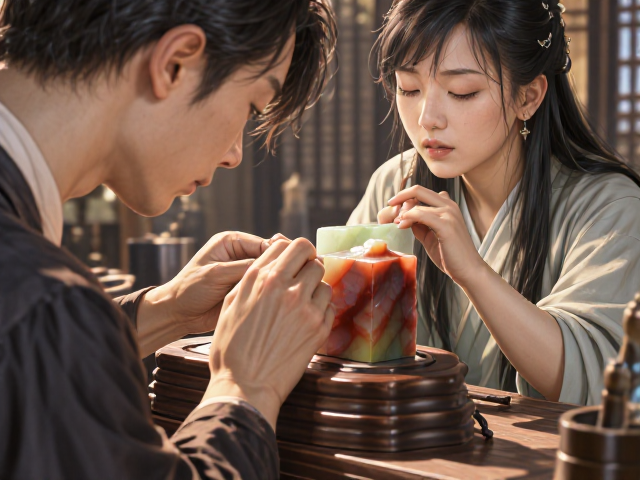 苏作精巧寿山石镶嵌赏析，起甲纹理之美