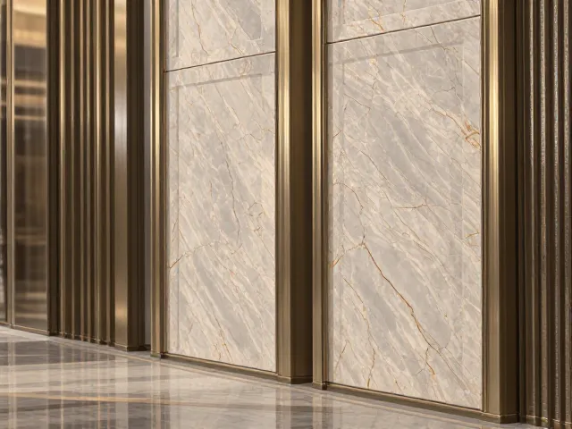 石材与金属软包受力均匀,打造高端空间美学