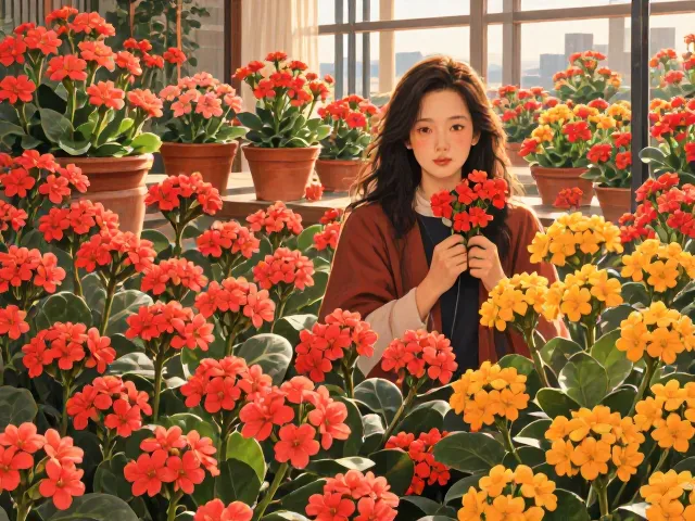 办公室长寿花压杆繁殖法,一招爆盆,好养又美观