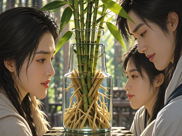 富贵竹换异形创意瓶,根系如何快速适应水环境?