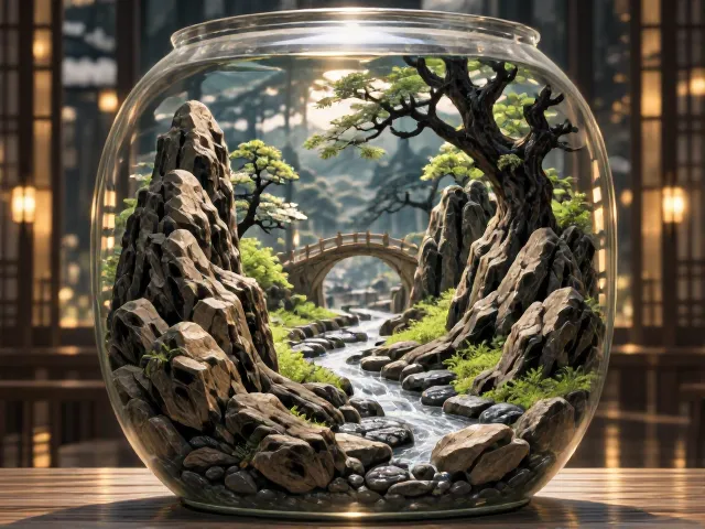 源自日本枯山水的生态瓶,打造极致层次感微景观