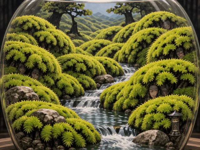 源自日本枯山水的生态瓶，用苔藓打造地钱微景观