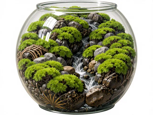 源自日本枯山水的生态瓶，用苔藓打造地钱微景观