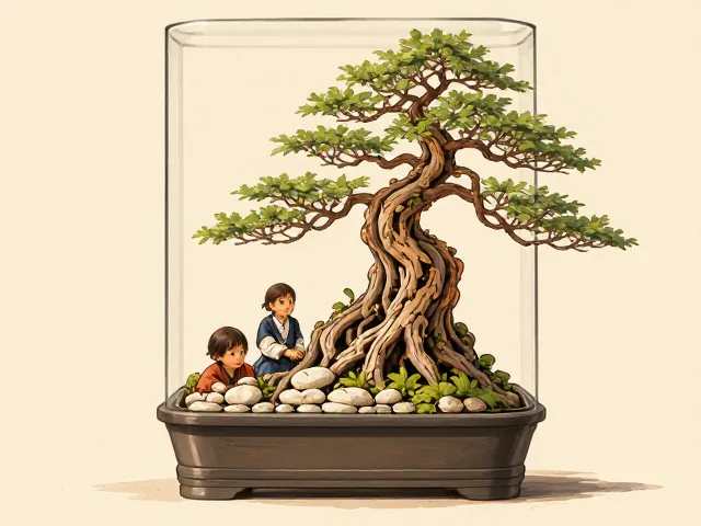 福建漳州生态瓶,源自日本盆栽与枯山水的微型自然美学