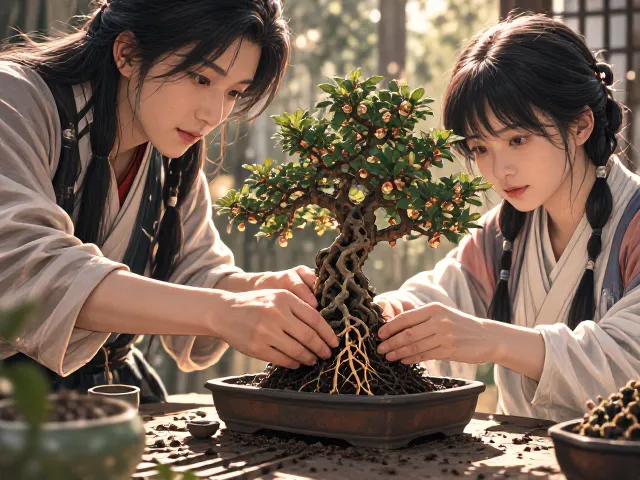 榕树盆景换盆修根教程，花果类梅花石榴金弹子养护指南