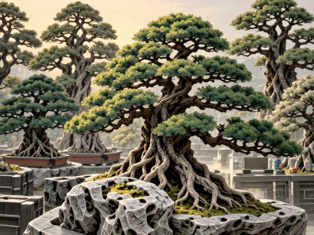 明清流派纷呈!榕树盆景以植物山石造景,打造极致自然意境