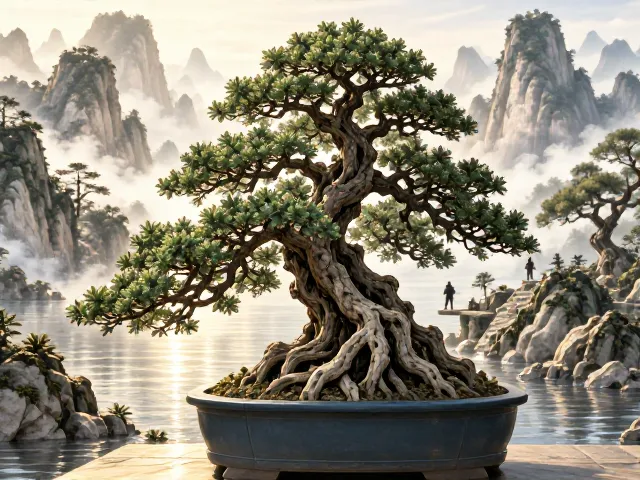 苏派巧云榕树盆景与山水盆景的意境融合与养护技巧