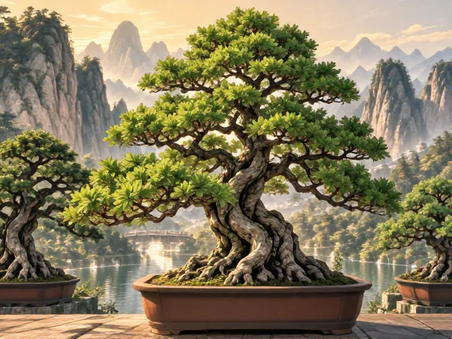 苏派巧云榕树盆景与山水盆景的意境融合与养护技巧