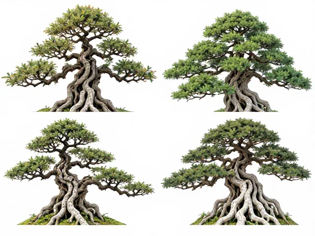 榕树盆景多干式与丛林式区别,四季养护与造型技巧全解析