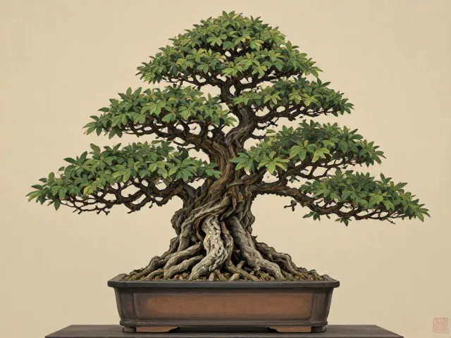 榕树盆景制作,借鉴日本盆栽以植物山石造景的艺术