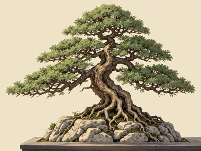 榕树盆景制作,借鉴日本盆栽以植物山石造景的艺术