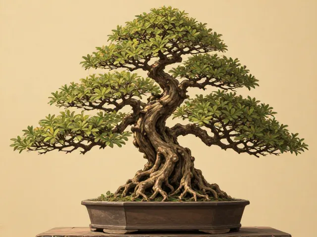 榕树盆景艺术构思,借鉴日本盆栽发展,打造独特造型设计