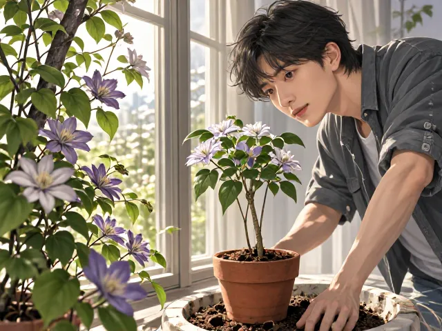 铁线莲室内窗边种植指南，搭配乔木下层打造立体景观