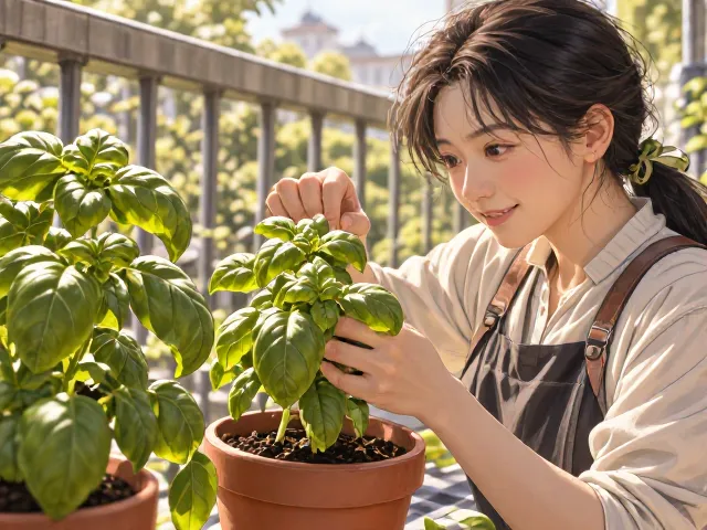 阳台盆栽罗勒，干制香料保存技巧，新手也能轻松种出鲜香美味
