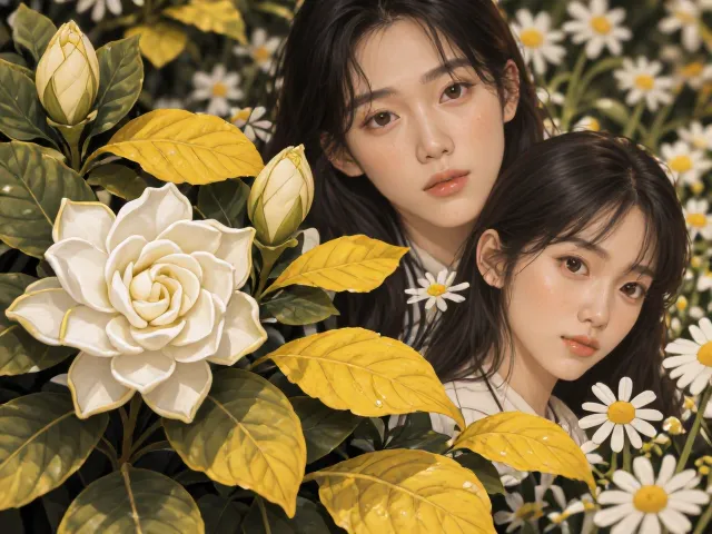 栀子花黄叶怎么办?搭配洋甘菊适当施肥,补充养分促开花