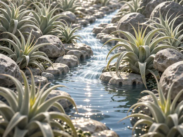 空气凤梨配日式枯山水,精准控制水量,打造高颜值微景观
