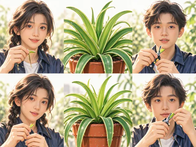 吊兰芦荟修剪枯叶,4步让绿植更美观,新手必看养护技巧