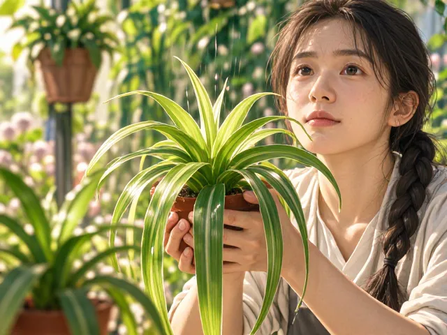 吊兰吸附挥发性有机物,季节性浇水是关键