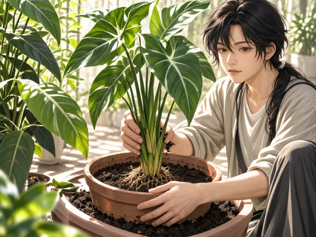 白鹤芋换盆周期1-2年，注意避免暴晒，这样养才茂盛