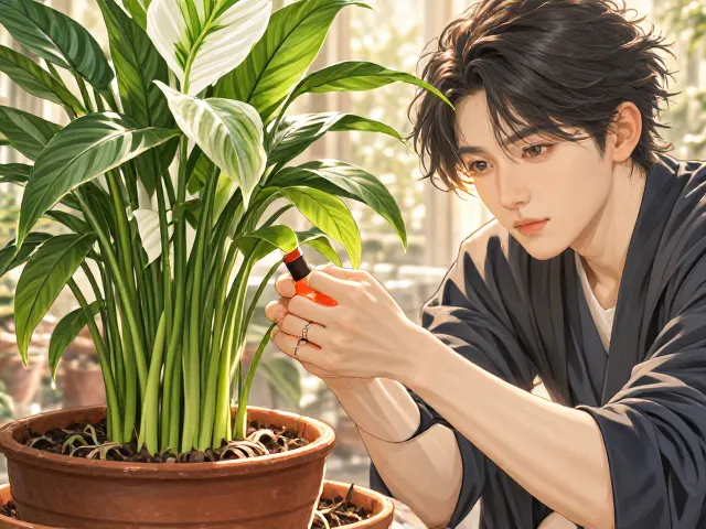 白鹤芋用多菌灵杀菌后，如何调整散射光养护？
