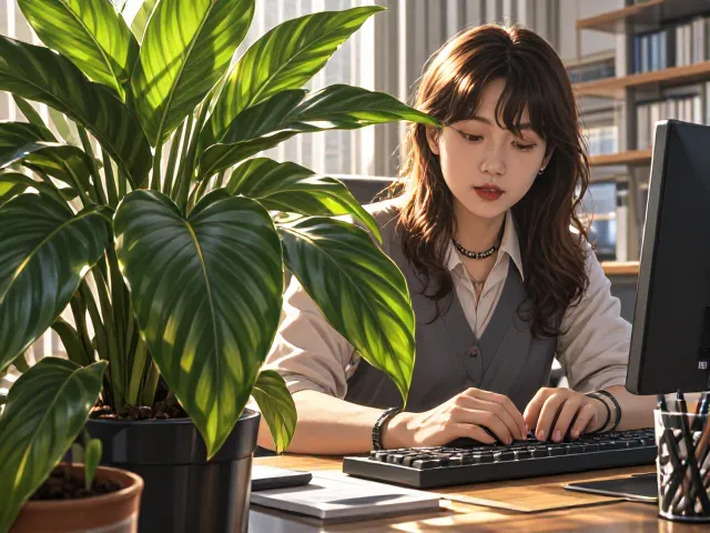 白鹤芋办公室桌面养护，忌高温闷热，避开这3点长得旺