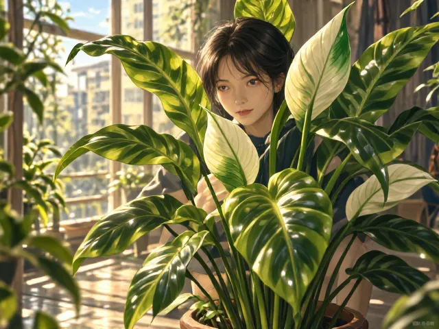白鹤芋养护日志，增加湿度让叶片油亮，新手必看实操记录