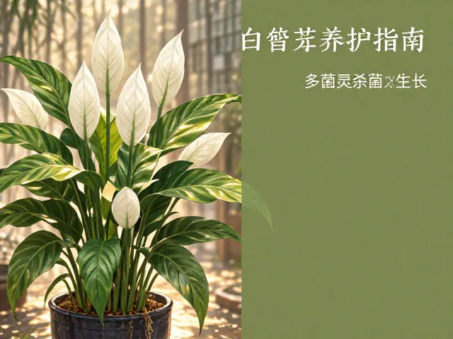 白鹤芋养护指南，定期转盆防偏冠，多菌灵杀菌促生长