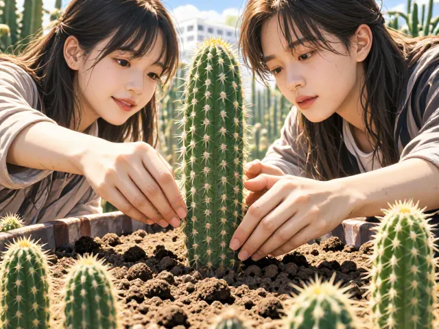 仙人掌配沙质土壤，疏松透气促生长，新手必看的种植技巧